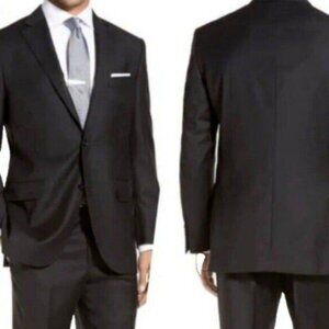 Peter Millar Mens SB Flynn Solid Wool Blazer Dk Gray Double Vent Size 42L